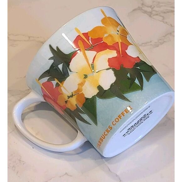 Starbucks 2010 Hawaii Hibiscus You Are Here Coffee Mug 14 Oz Collectible Tea GUC - Picture 1 of 7